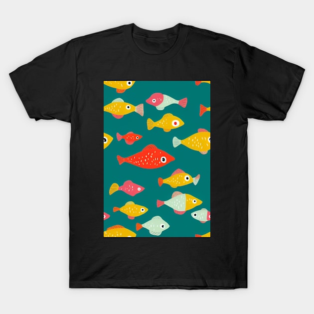 Fish pattern, a perfect gift for Anglers, Fisherman or any Nature Lover #6 T-Shirt by Endless-Designs